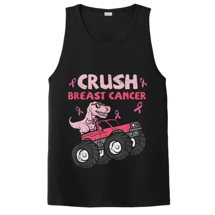 Crush Breast Cancer Awareness Monster Truck Ribbon Performance Tank