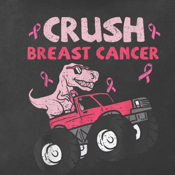 Crush Breast Cancer Awareness Monster Truck Ribbon Zip Tote Bag