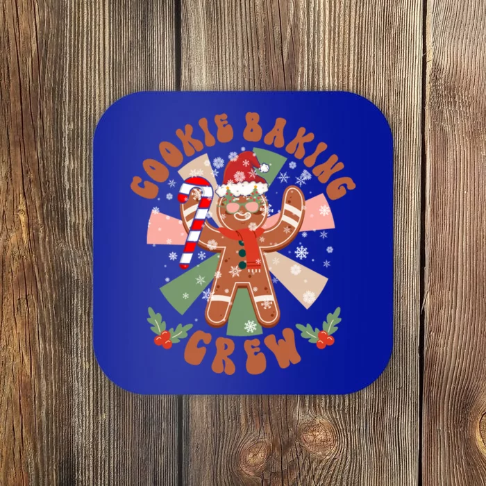 Cookie Baking Crew Groovy Retro Christmas Matching Family Gift Coaster