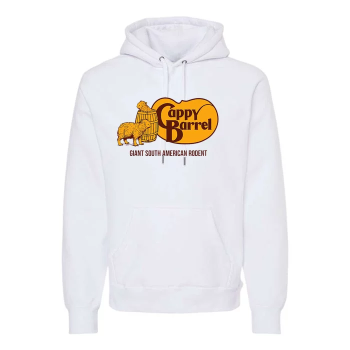 Cappy Barrel Capybara Campaign Store Logo Premium Hoodie