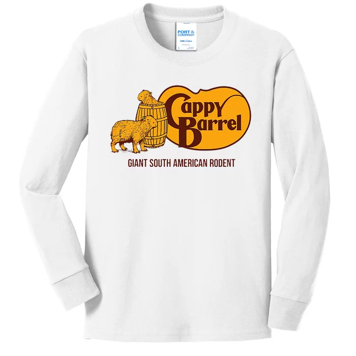 Cappy Barrel Capybara Campaign Store Logo Kids Long Sleeve Shirt