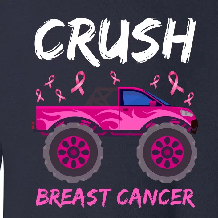 Crush Breast Cancer Awareness Monster Truck Toddler Sweatshirt