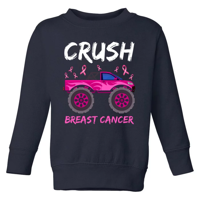 Crush Breast Cancer Awareness Monster Truck Toddler Sweatshirt