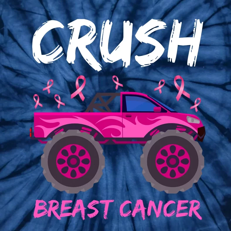 Crush Breast Cancer Awareness Monster Truck Tie-Dye T-Shirt