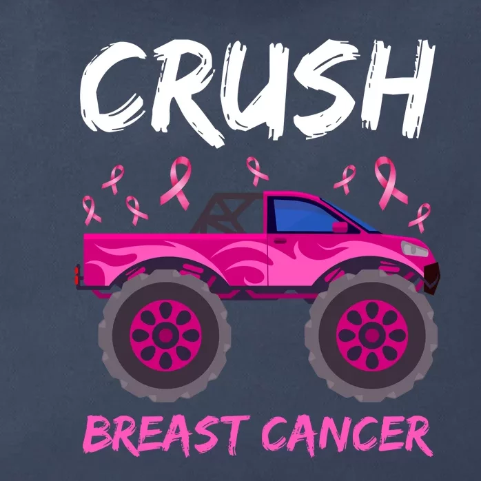 Crush Breast Cancer Awareness Monster Truck Zip Tote Bag