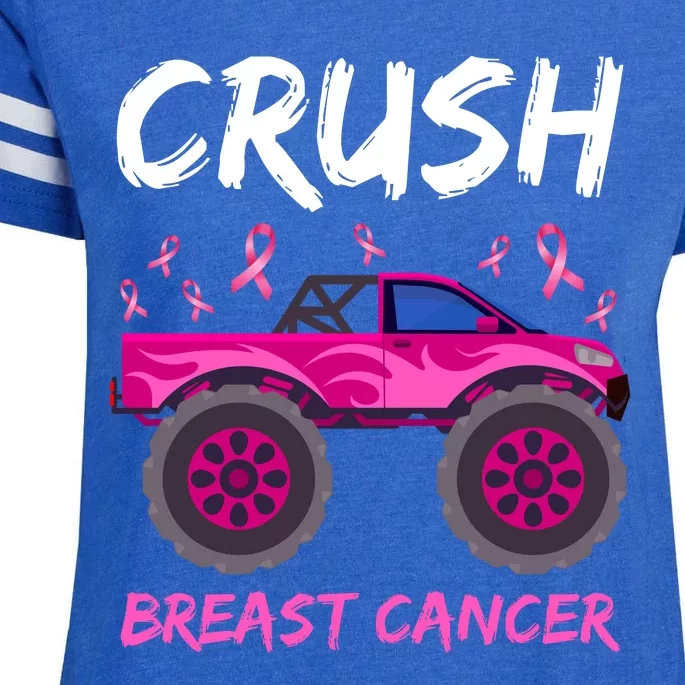 Crush Breast Cancer Awareness Monster Truck Enza Ladies Jersey Football T-Shirt