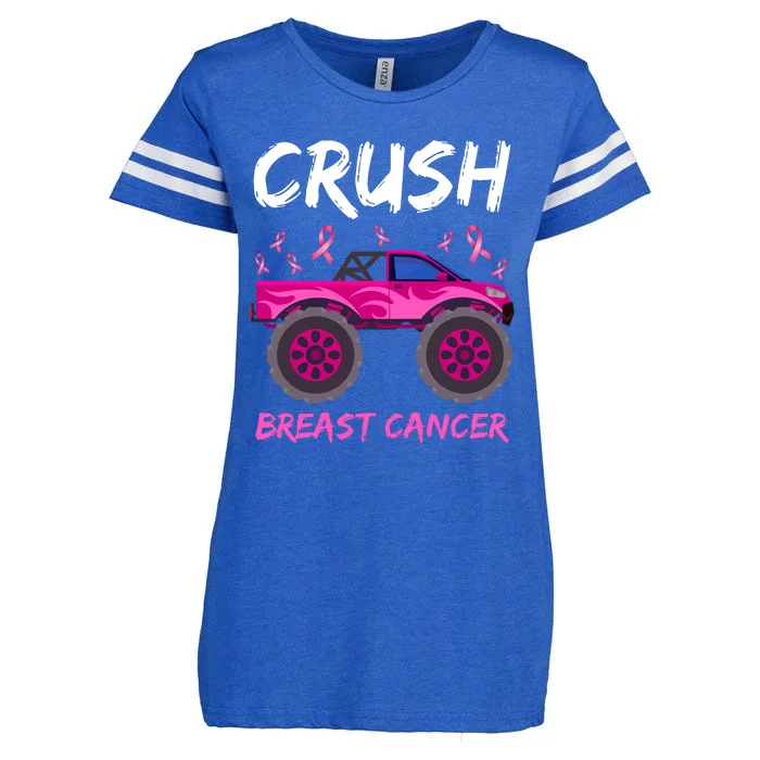 Crush Breast Cancer Awareness Monster Truck Enza Ladies Jersey Football T-Shirt