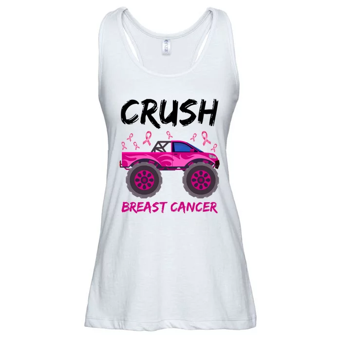 Crush Breast Cancer Awareness Monster Truck Ladies Essential Flowy Tank