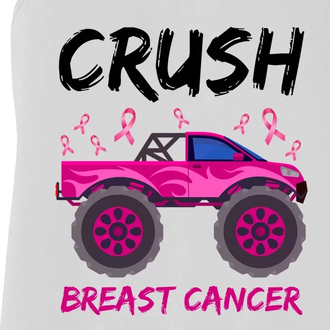 Crush Breast Cancer Awareness Monster Truck Women's Racerback Tank