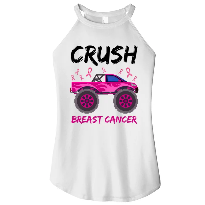 Crush Breast Cancer Awareness Monster Truck Women’s Perfect Tri Rocker Tank