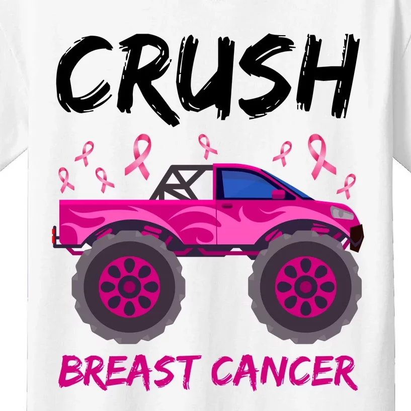 Crush Breast Cancer Awareness Monster Truck Kids T-Shirt