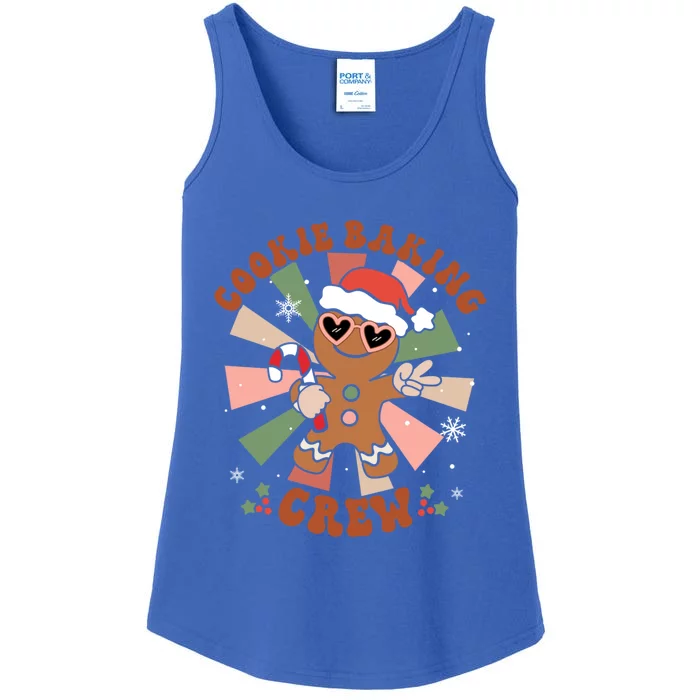 Cookie Baking Crew Groovy Retro Merry Christmas Xmas Gift Ladies Essential Tank