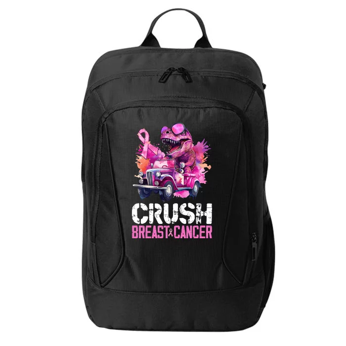 Crush Breast Cancer TRex Dinosaur City Backpack