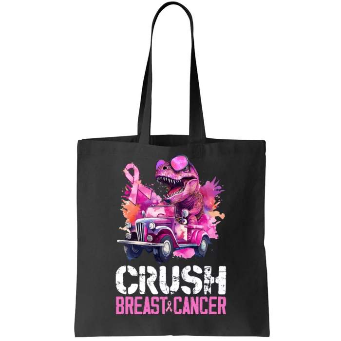 Crush Breast Cancer TRex Dinosaur Tote Bag