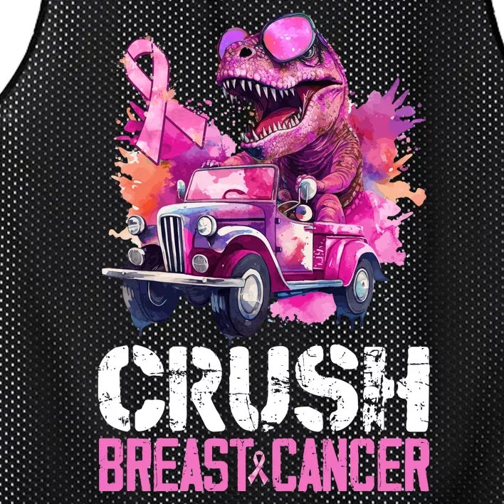 Crush Breast Cancer TRex Dinosaur Mesh Reversible Basketball Jersey Tank