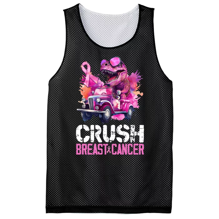 Crush Breast Cancer TRex Dinosaur Mesh Reversible Basketball Jersey Tank