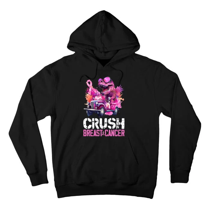 Crush Breast Cancer TRex Dinosaur Tall Hoodie