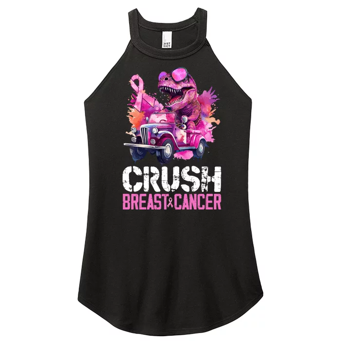 Crush Breast Cancer TRex Dinosaur Women’s Perfect Tri Rocker Tank