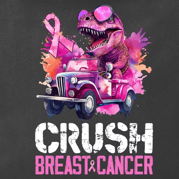 Crush Breast Cancer TRex Dinosaur Zip Tote Bag