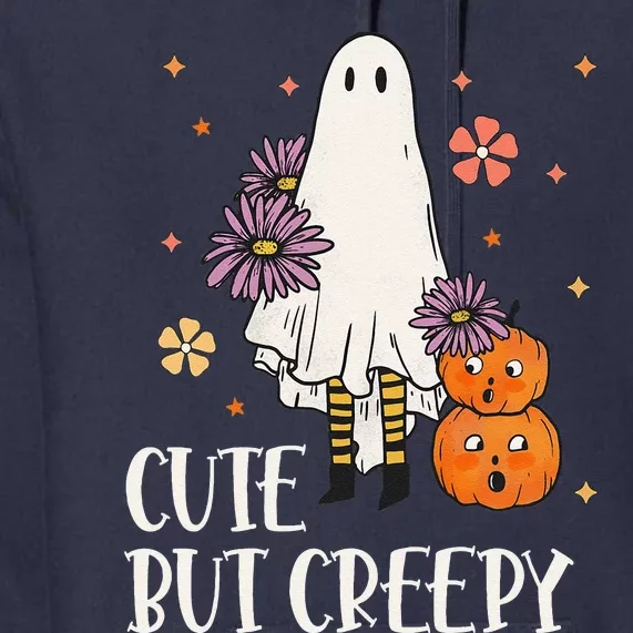 Cute But Creepy Groovy Ghost Spooky Floral Ghost Halloween Premium Hoodie