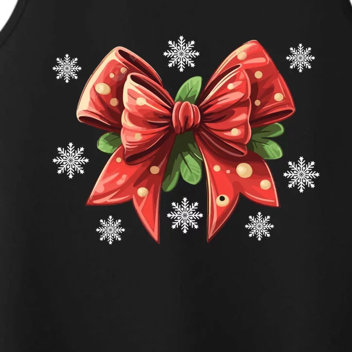 Coquette Bow Christmas Tree Cake Christmas Vibes Meaningful Gift Performance Tank