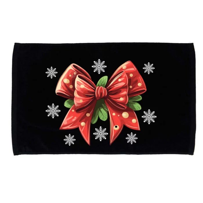 Coquette Bow Christmas Tree Cake Christmas Vibes Meaningful Gift Microfiber Hand Towel