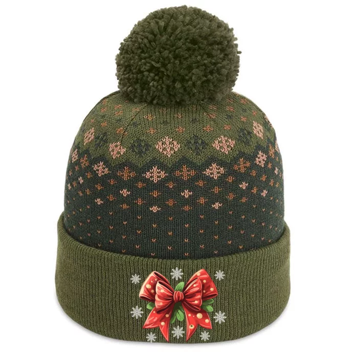 Coquette Bow Christmas Tree Cake Christmas Vibes Meaningful Gift The Baniff Cuffed Pom Beanie