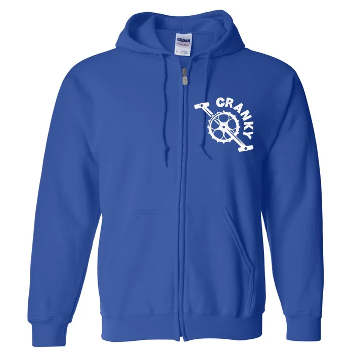 Cranky Bicycle Crank Cool Bike Rider Builder Full Zip Hoodie