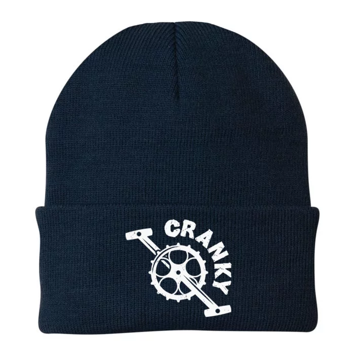 Cranky Bicycle Crank Cool Bike Rider Builder Knit Cap Winter Beanie