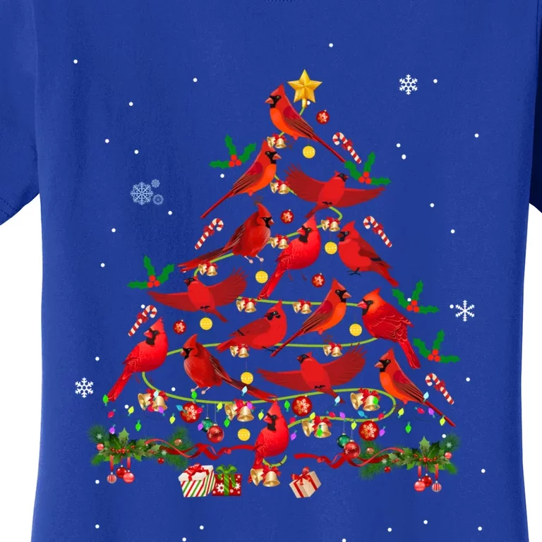 Cardinal Bird Christmas Tree Cardinals Lovers Xmas Family Gift Women's T-Shirt