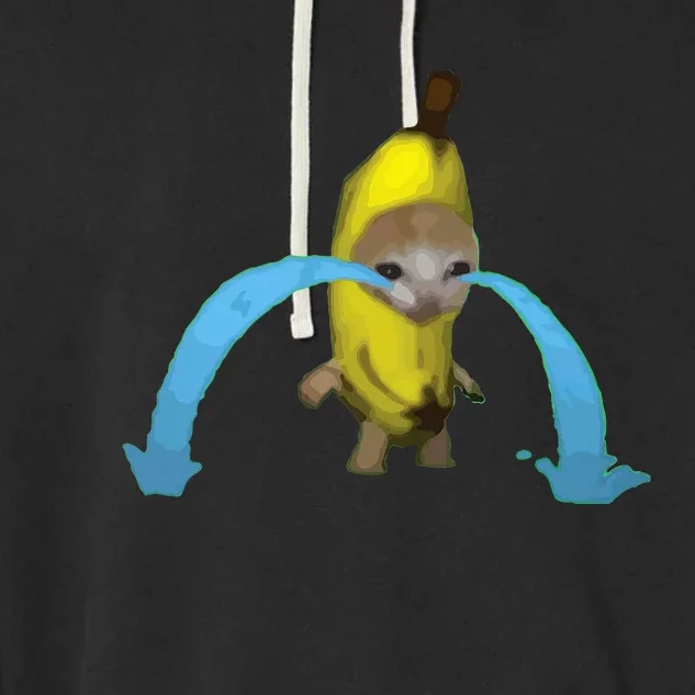 Crying Banana Cat Meme Popular Internet Meme Christmas Day Garment-Dyed Fleece Hoodie