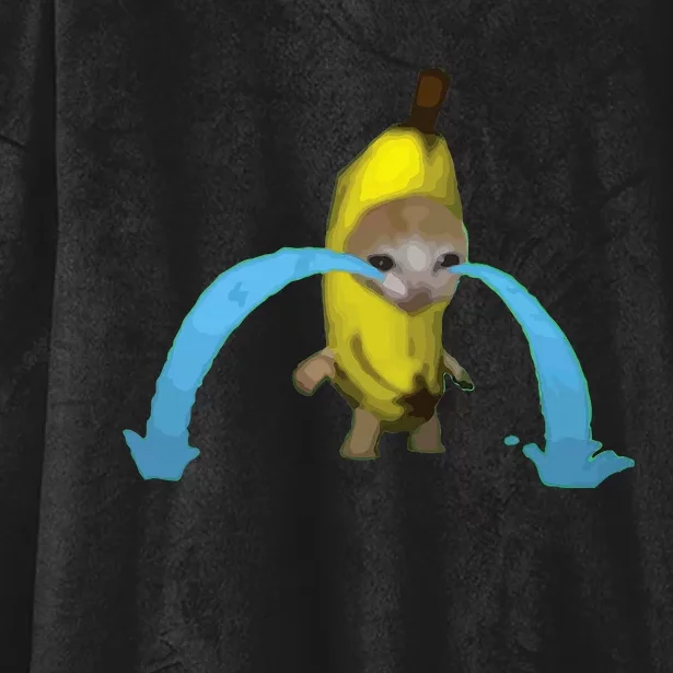 Crying Banana Cat Meme Popular Internet Meme Christmas Day Hooded Wearable Blanket