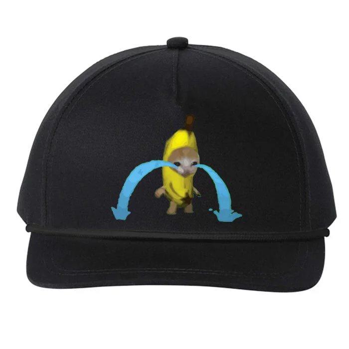 Crying Banana Cat Meme Popular Internet Meme Christmas Day Snapback Five-Panel Rope Hat