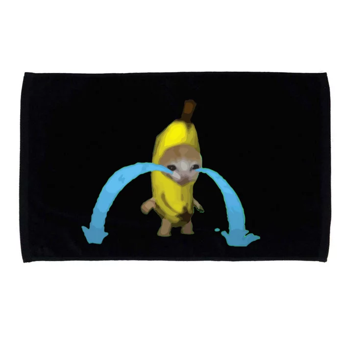 Crying Banana Cat Meme Popular Internet Meme Christmas Day Microfiber Hand Towel