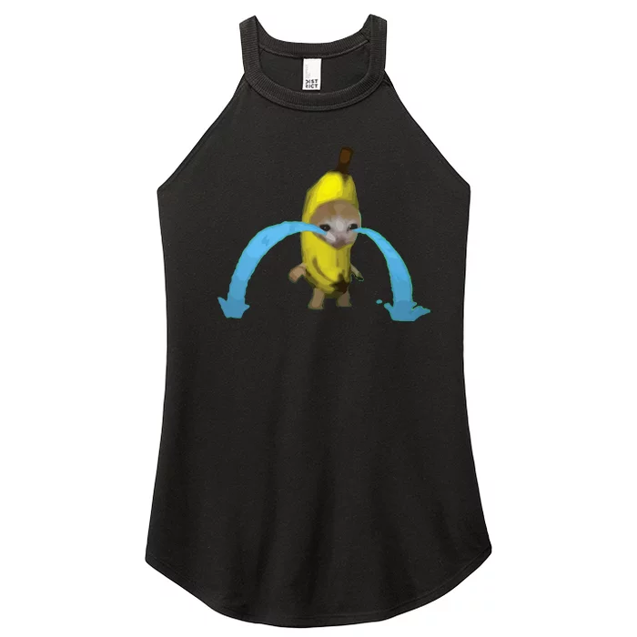 Crying Banana Cat Meme Popular Internet Meme Christmas Day Women’s Perfect Tri Rocker Tank