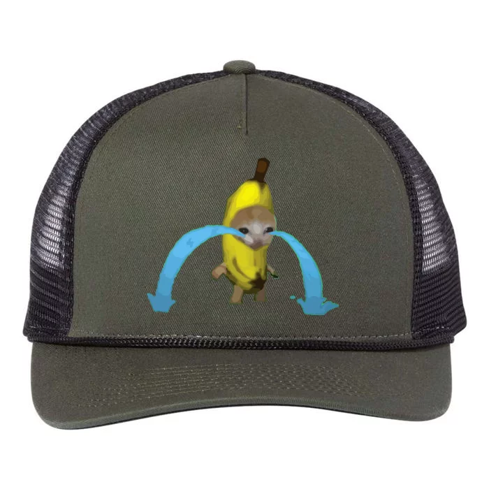 Crying Banana Cat Meme Popular Internet Meme Christmas Day Retro Rope Trucker Hat Cap