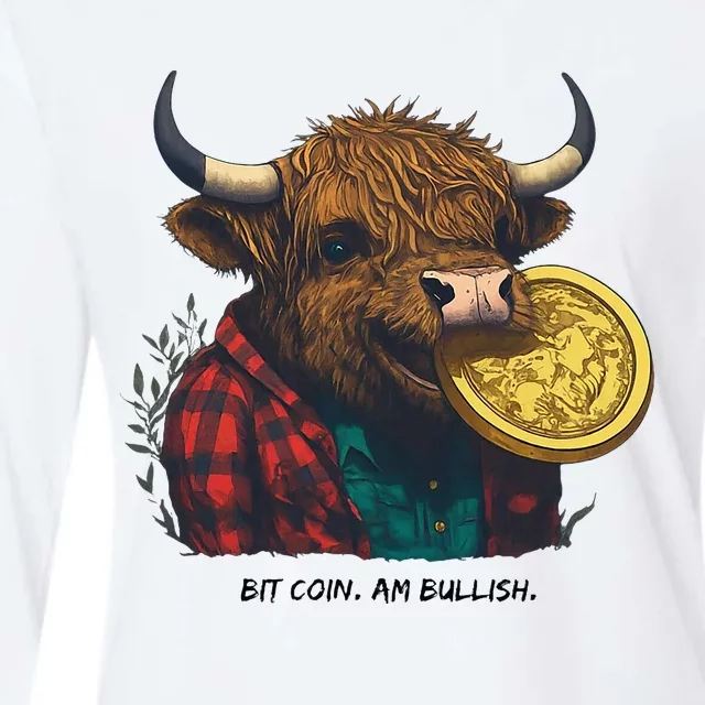 Crypto Bit Coin Am Bullish Cryptocurrency Womens Cotton Relaxed Long Sleeve T-Shirt