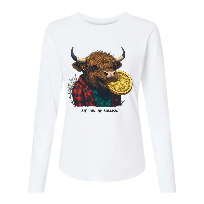 Crypto Bit Coin Am Bullish Cryptocurrency Womens Cotton Relaxed Long Sleeve T-Shirt