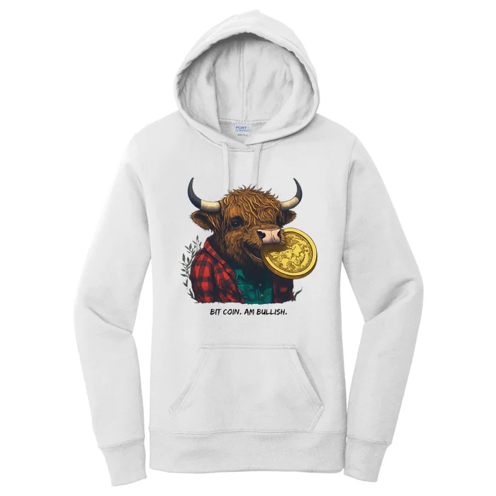 Crypto Bit Coin Am Bullish Cryptocurrency Women's Pullover Hoodie