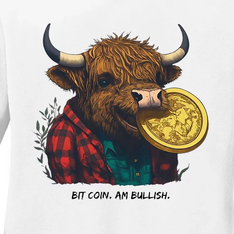 Crypto Bit Coin Am Bullish Cryptocurrency Ladies Long Sleeve Shirt