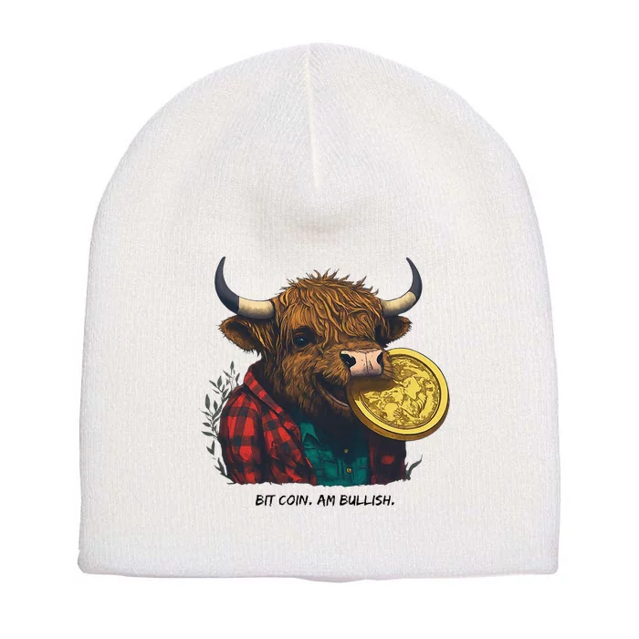 Crypto Bit Coin Am Bullish Cryptocurrency Short Acrylic Beanie