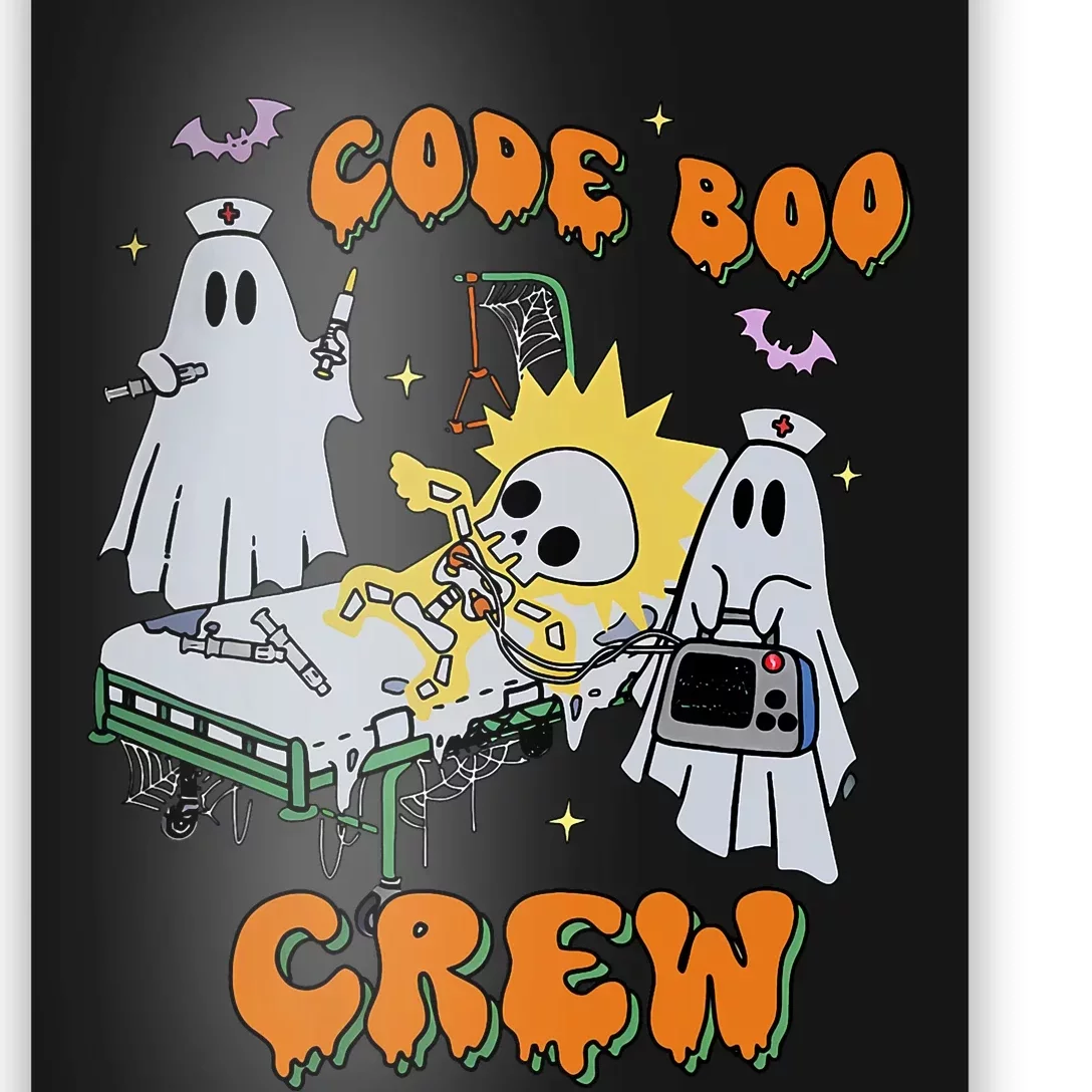 Code Boo Crew Funny Ghost Nurse Halloween Costume Nursing Poster