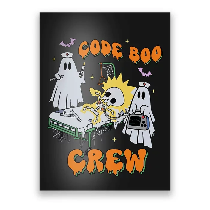 Code Boo Crew Funny Ghost Nurse Halloween Costume Nursing Poster