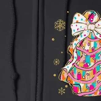 Coquette Bow Christmas Pin.K Floral Xmas Full Zip Hoodie