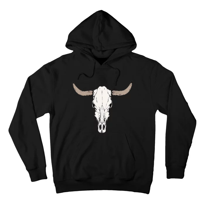 Cow Bull Cattle Skull Head Western Vintage Animal Graphic Hoodie