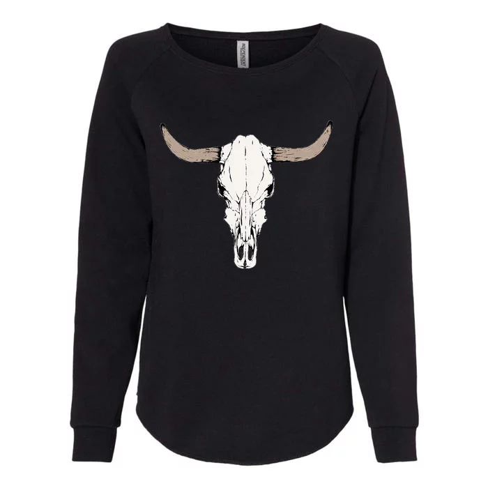 Cow Bull Cattle Skull Head Western Vintage Animal Graphic Womens California Wash Sweatshirt