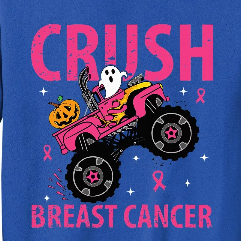 Crush Breast Cancer Awareness Monster Truck Halloween Tall Sweatshirt