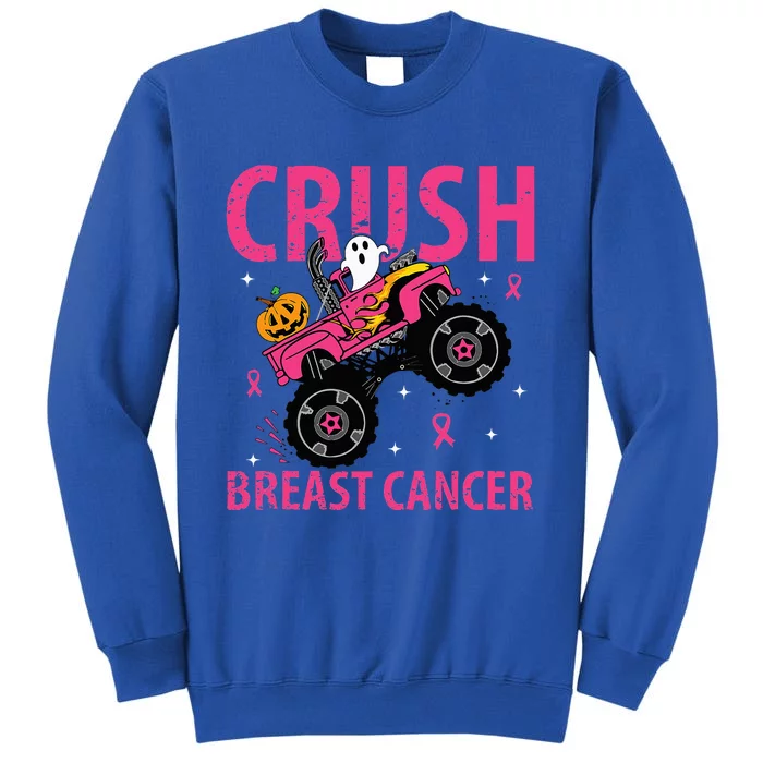 Crush Breast Cancer Awareness Monster Truck Halloween Tall Sweatshirt