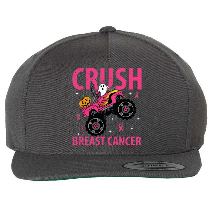 Crush Breast Cancer Awareness Monster Truck Halloween Wool Snapback Cap