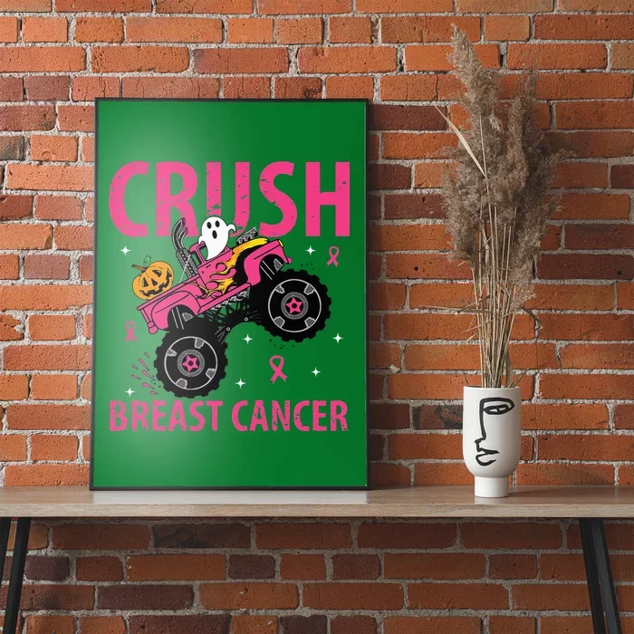 Crush Breast Cancer Awareness Monster Truck Halloween Poster